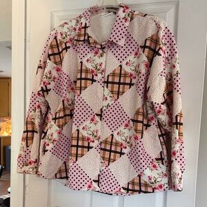 Patchwork Floral Button Down Shirt